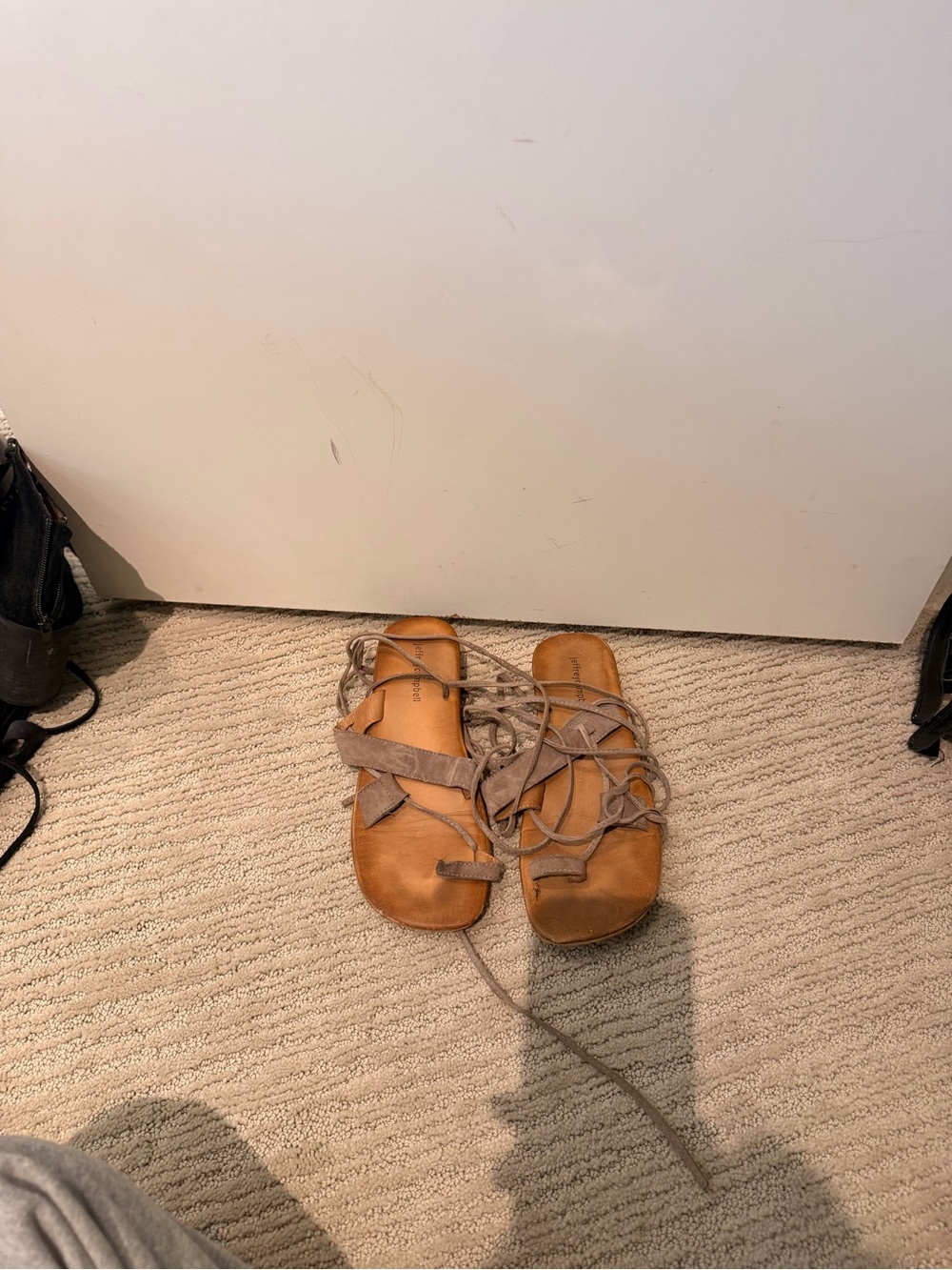 Jeffrey Campbell Taupe Wrap Lace Gladiator Sandals
